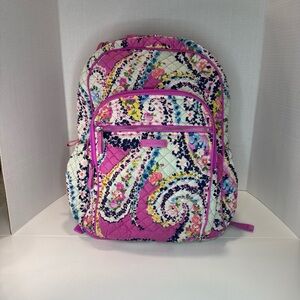 Vera Bradley Floral Quilted Backpack with Pink and Blue